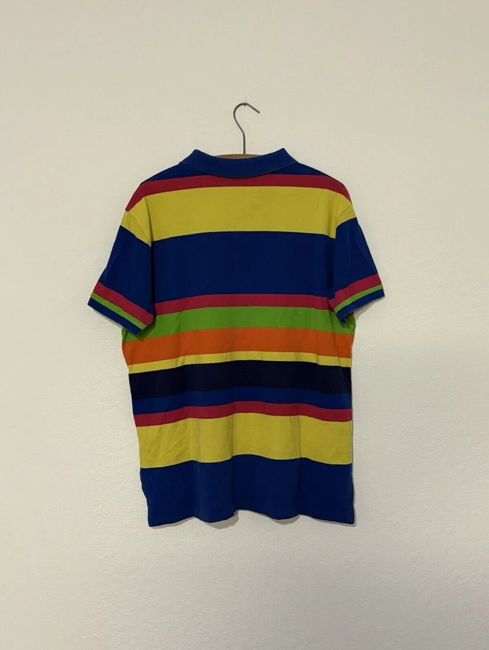 Vintage 90s Polo Ralph Lauren Rainbow Vivid Striped Polo Shirt Size Mens XL